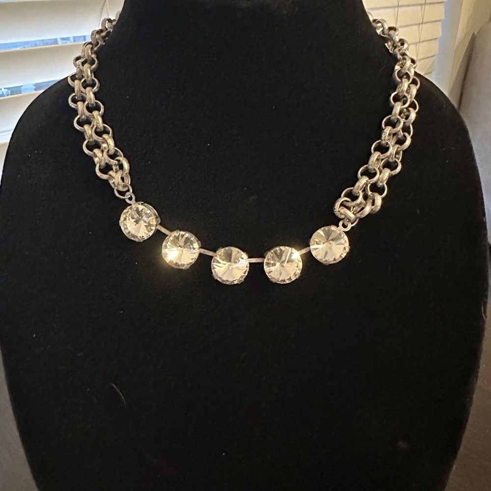 Crystal & Silver statement necklace - Picture 1 of 13